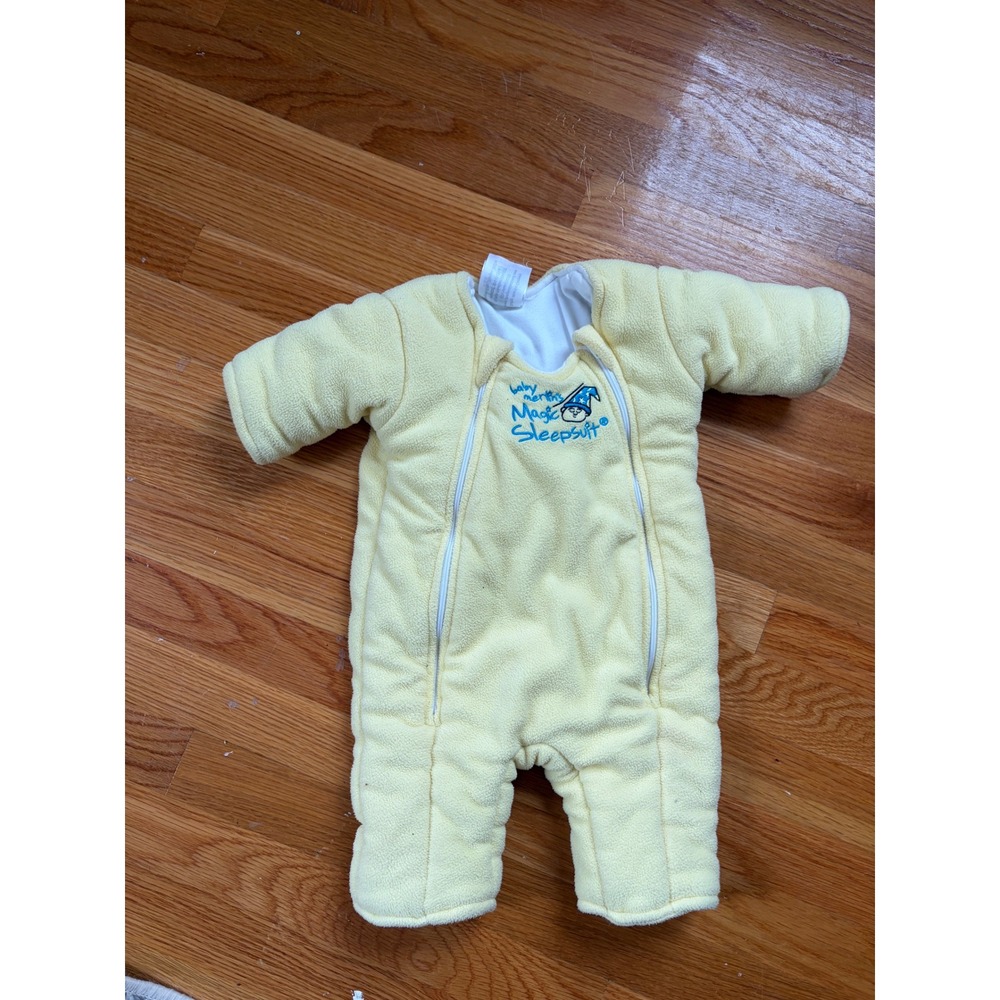 Baby Merlin's Magic Sleepsuit Yellow Fleece Transition Swaddle Large 6-9 Months